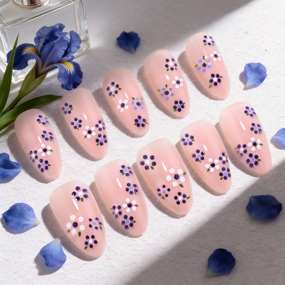 White French Tips Press on Nails, Irregular Gold 3D Lines with Flower & Pearl Design, Reusable Salon Quality Acrylic False Nails for Women, Glue On Nails with Adhesive Tabs for Daily Wear