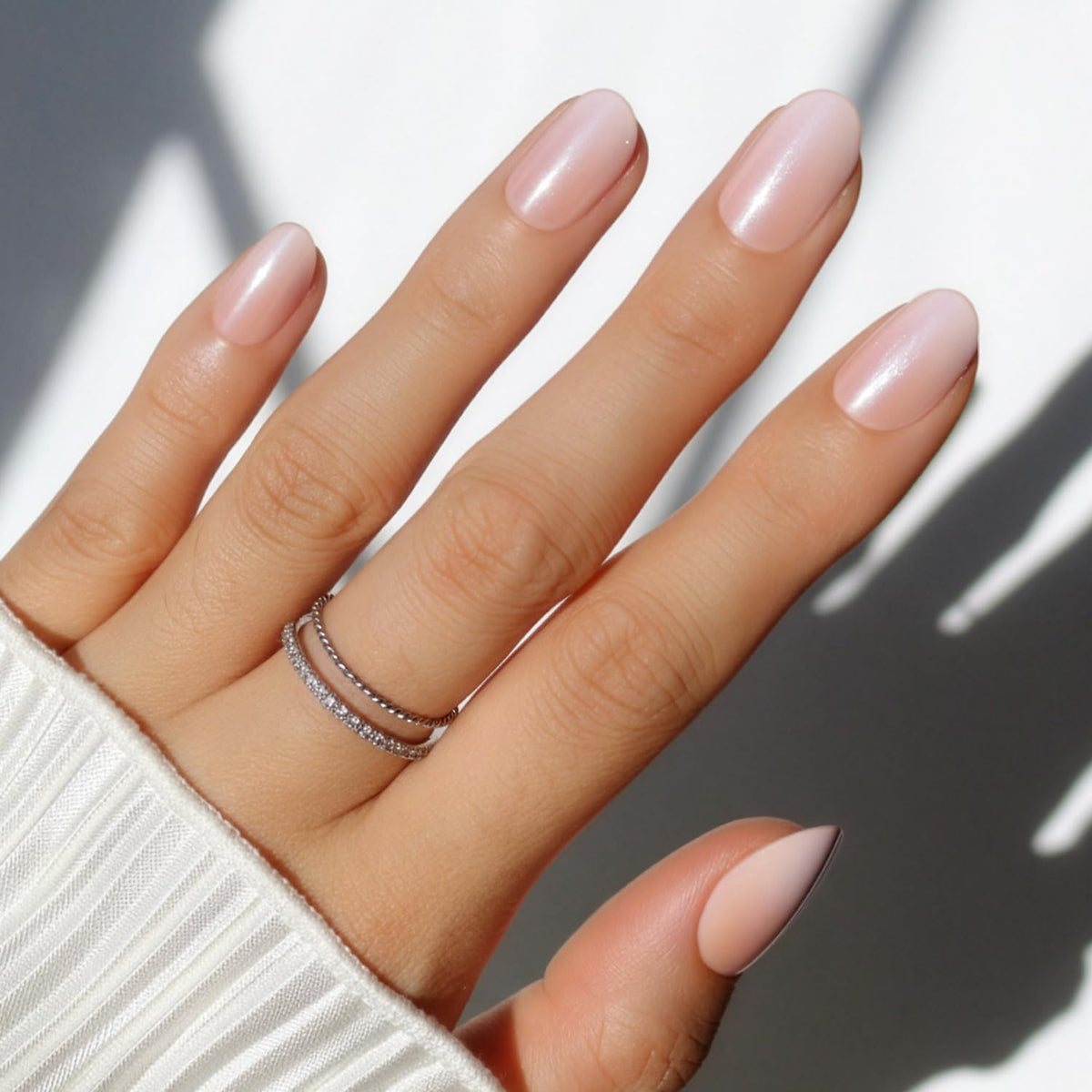 Glamnetic Press On Nails - Medium Almond, Glossy Fake Nails 30 Pc Full Kit