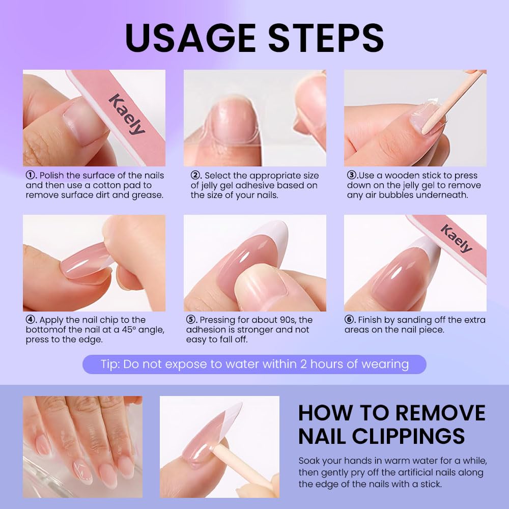 White French Tips Press on Nails, Irregular Gold 3D Lines with Flower & Pearl Design, Reusable Salon Quality Acrylic False Nails for Women, Glue On Nails with Adhesive Tabs for Daily Wear