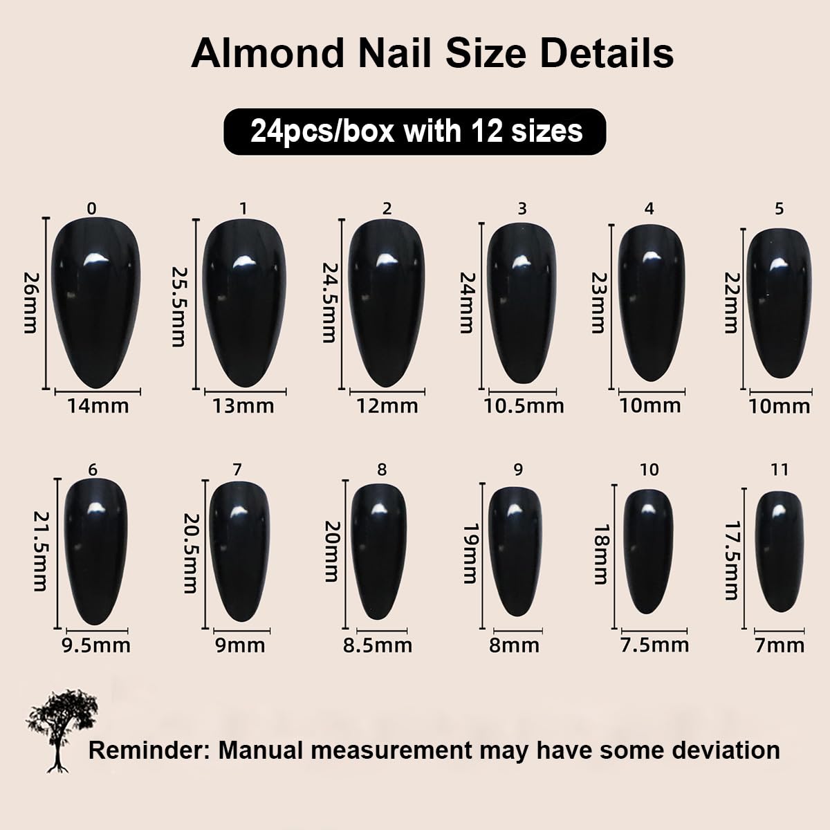 Almond Shape Plastic False Nails, 24pcs Set, Glossy Finish, Classic Elegant French Tip, Reusable with Jelly Sticker, Perfect for Parties & Gifts
