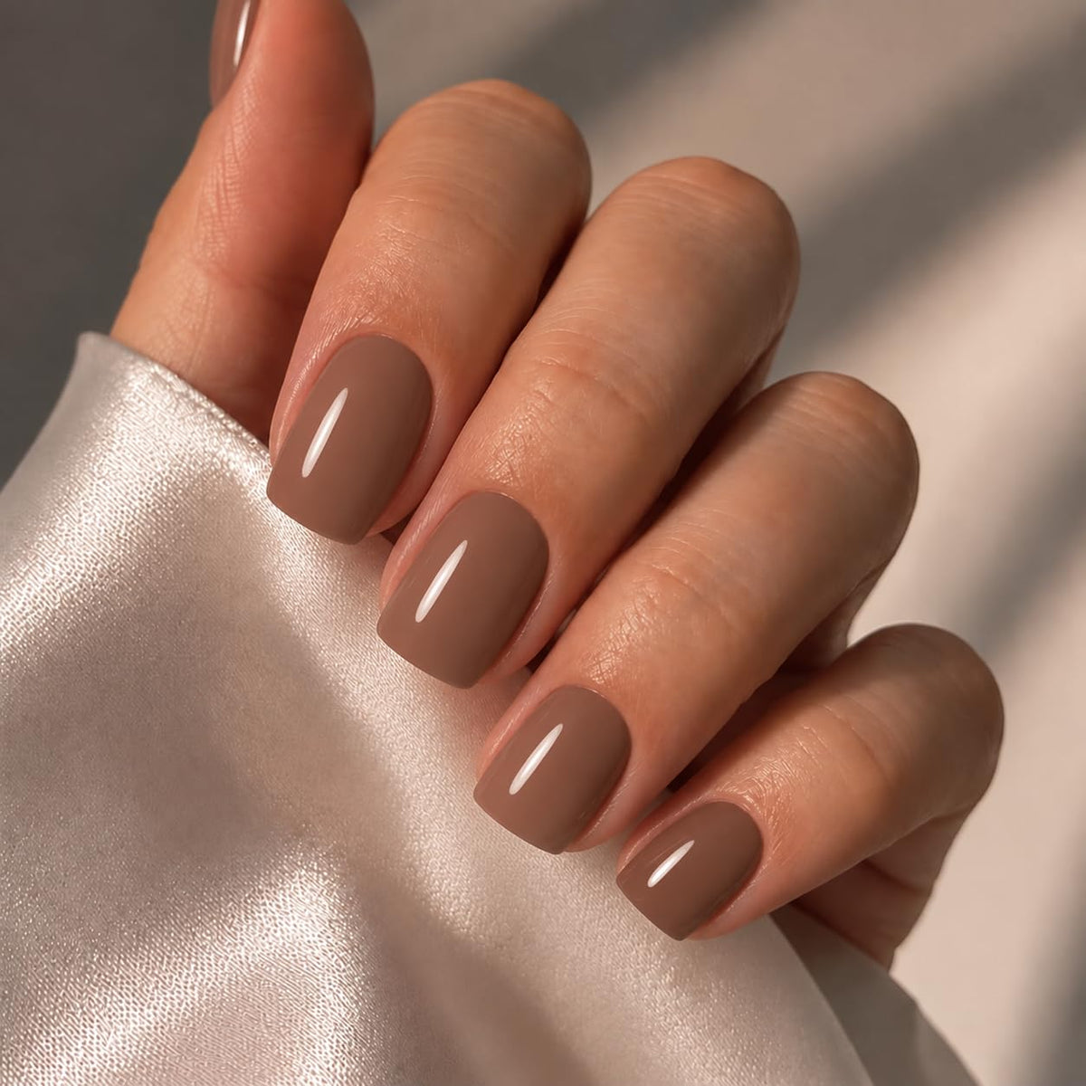Modelones Extra Short Press on Nails, French Tips Squoval Fake Nails