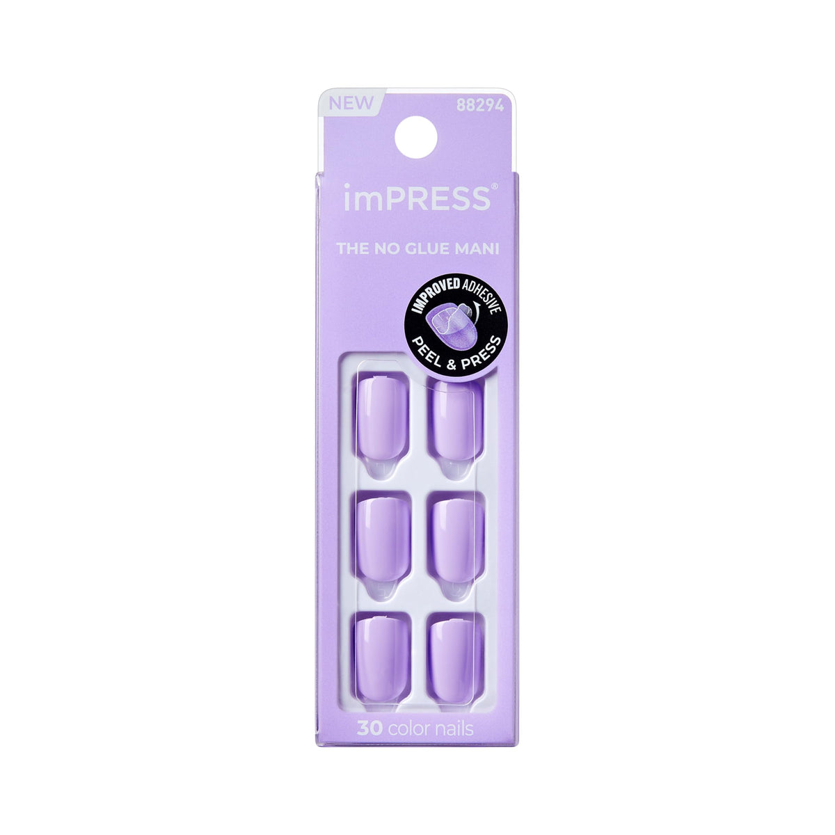 Kiss Impress No Glue Mani Press On Nails Kit, Over You, 30 Red Peel and Stick Nails, Super Slim Short Squoval, Glossy Gel Finish, PureFit Technology, Includes Prep Pad, Manicure Stick & Mini File