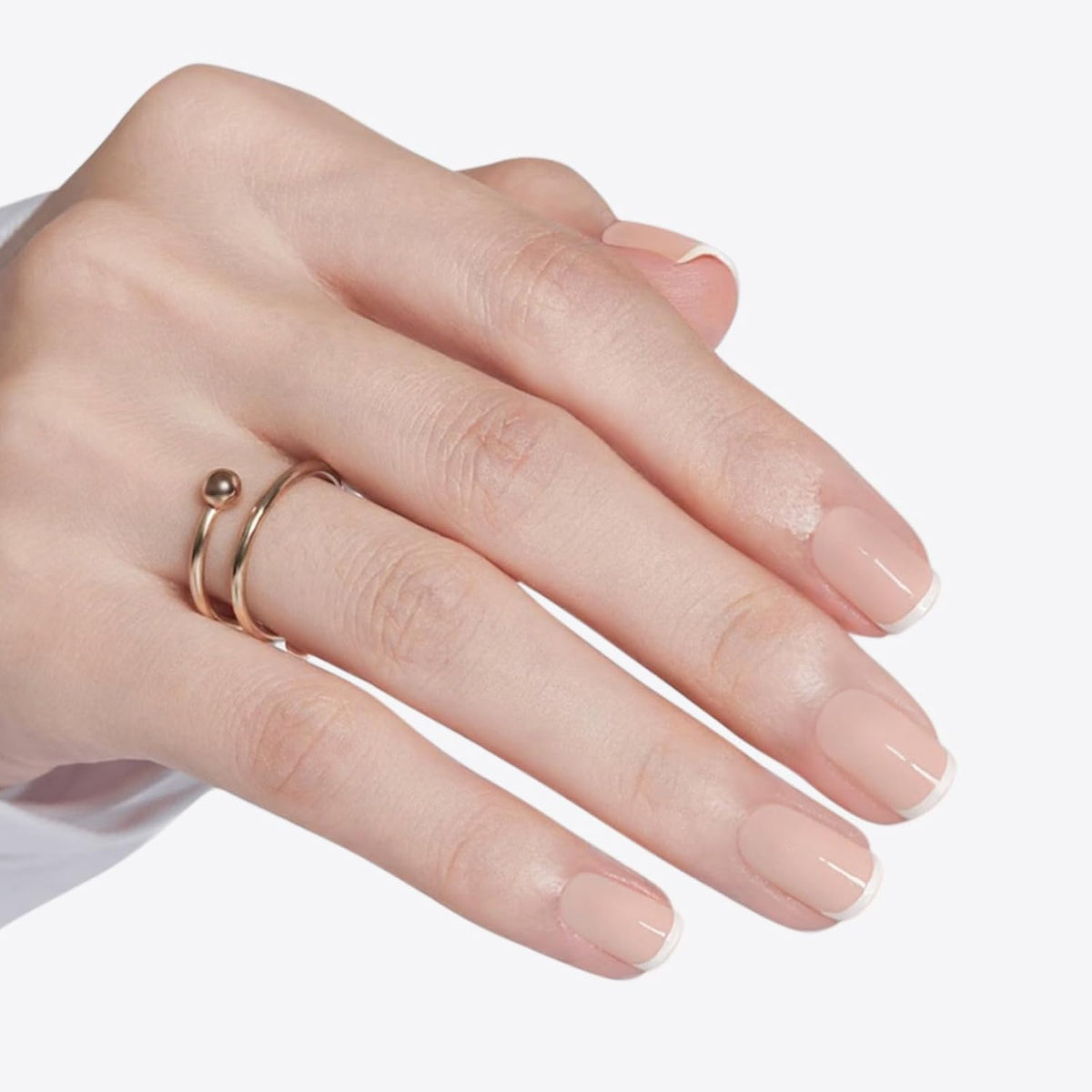 Modelones Extra Short Press on Nails, French Tips Squoval Fake Nails