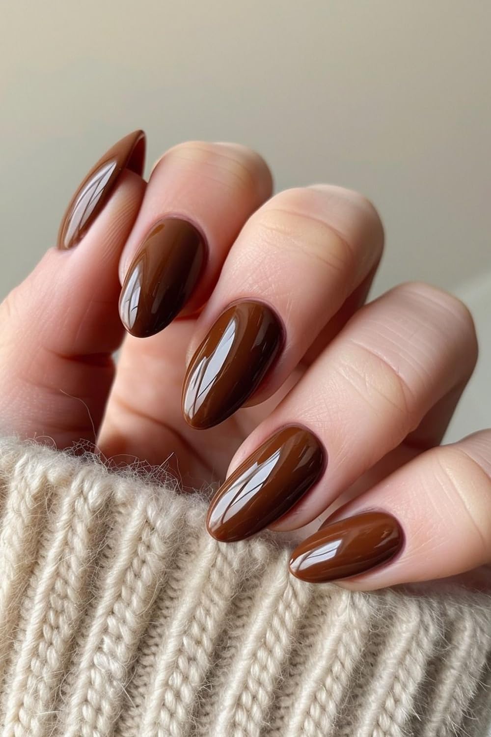 AzureBeauty Short Almond French Tip Press On Nails, Glazed Donut, 32 Pcs