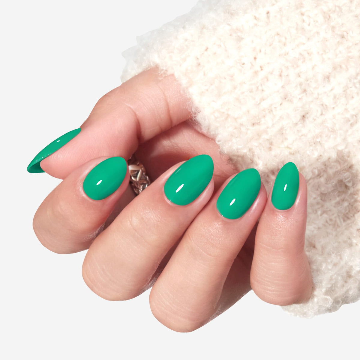 modelones French Tip Press On Nails, Short Oval Fake Nails Nails Press Ons