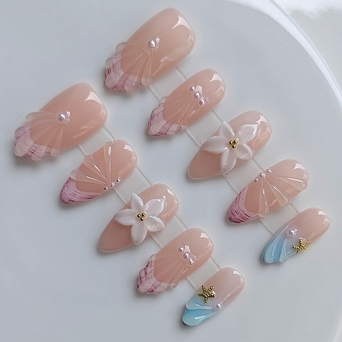 Handcraft Almond Press on Nails Medium P09, M Size
