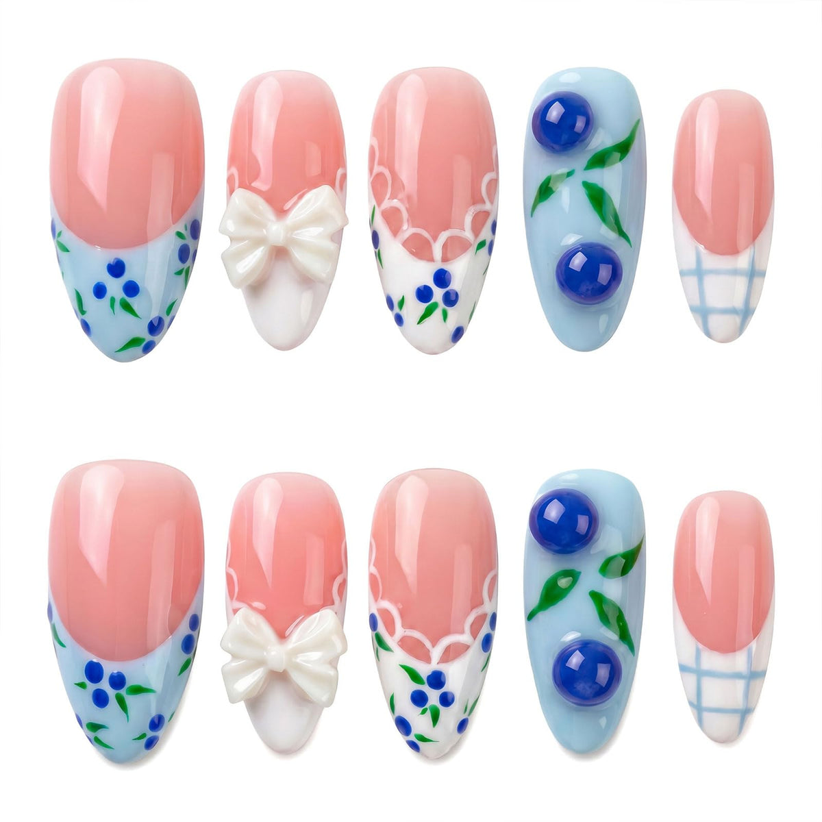 Luxury Handmade Press on Nails Medium Almond (Size M)