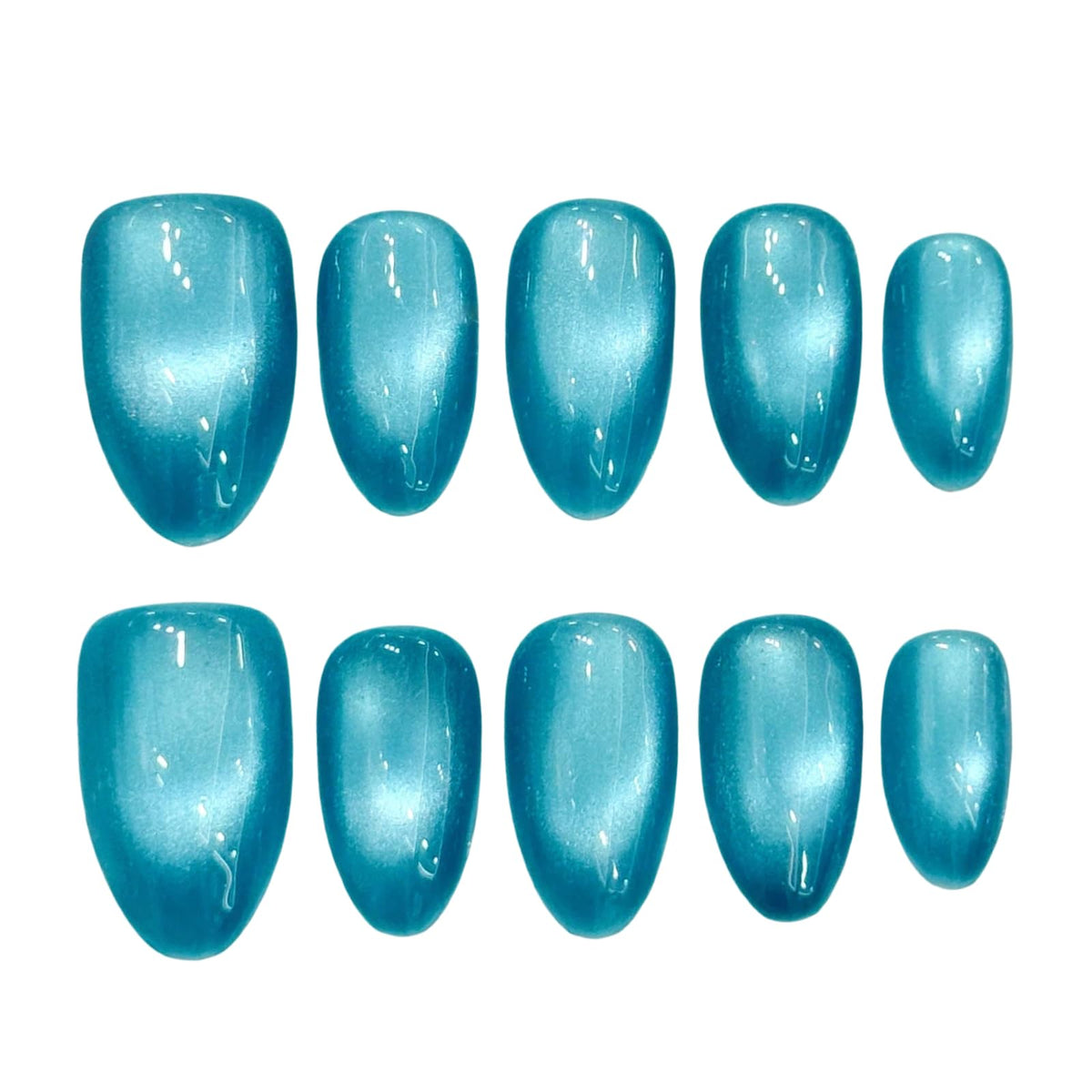 Baroque Gold Charm Press on Nails, Pink Blue Luxury Long Stiletto