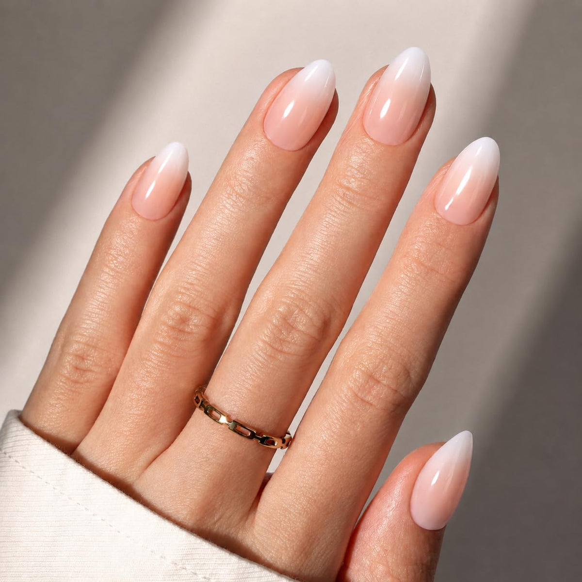 Beetles French Tips Press On Nails - Short Square 150 Pcs