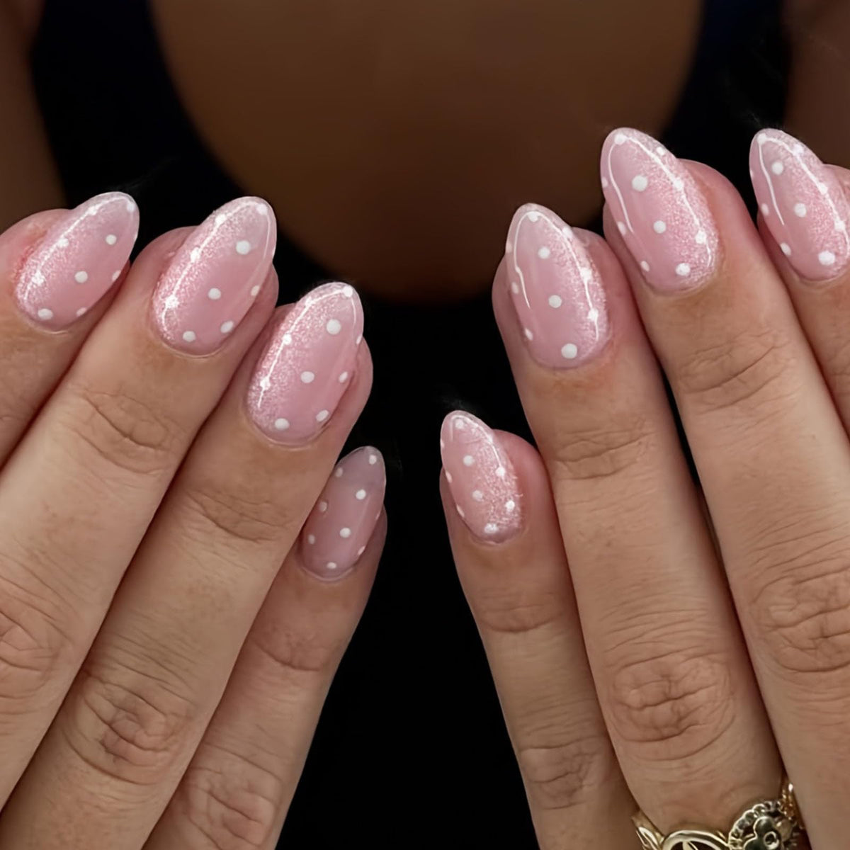 White French Tip Press on Nails Almond Medium Fake Nails with Silver Glitter Designs Nails Press ons Nude Glue on Nails Glossy Acrylic Nails Simple Stick on Nails for Women 24Pcs