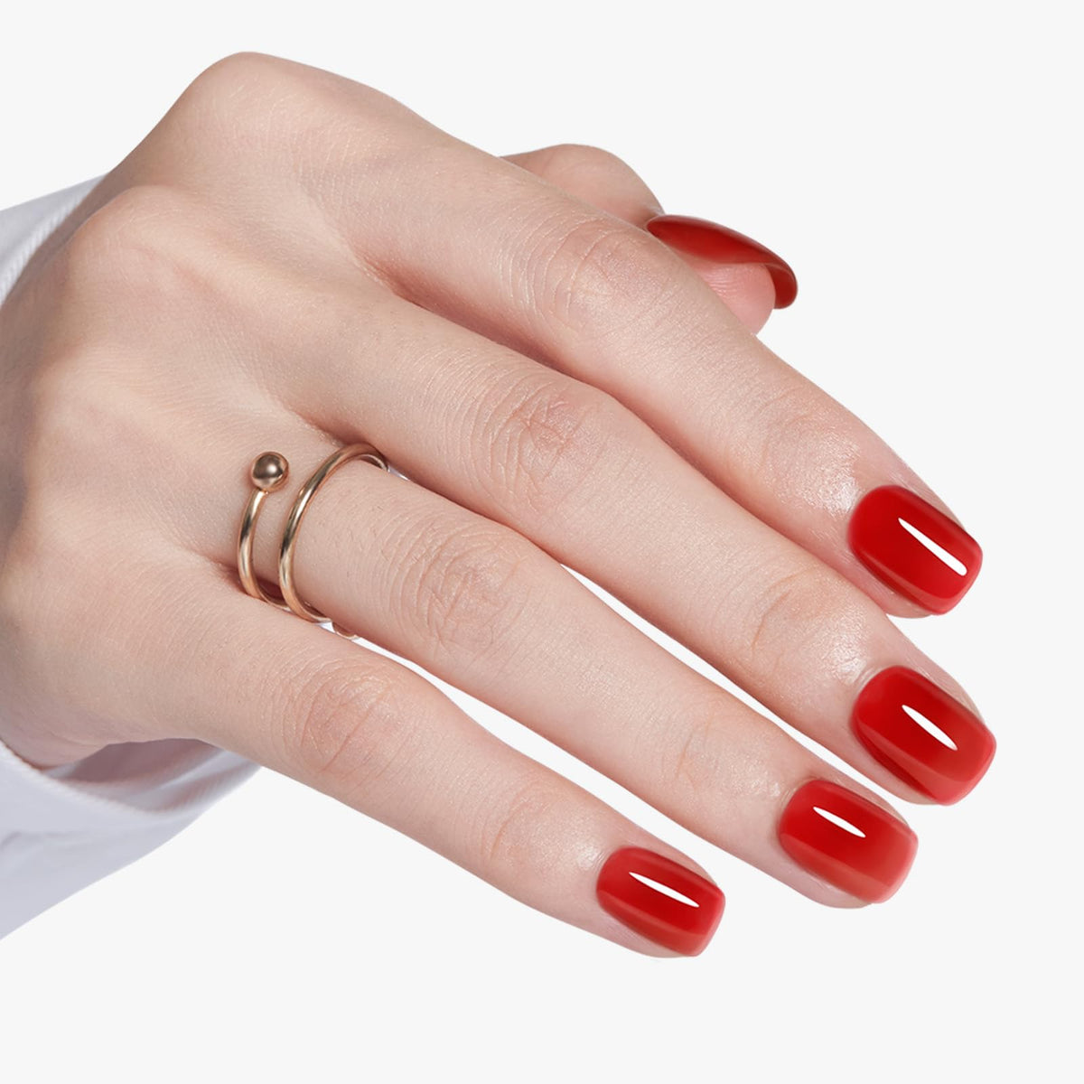 Modelones Extra Short Press on Nails, French Tips Squoval Fake Nails