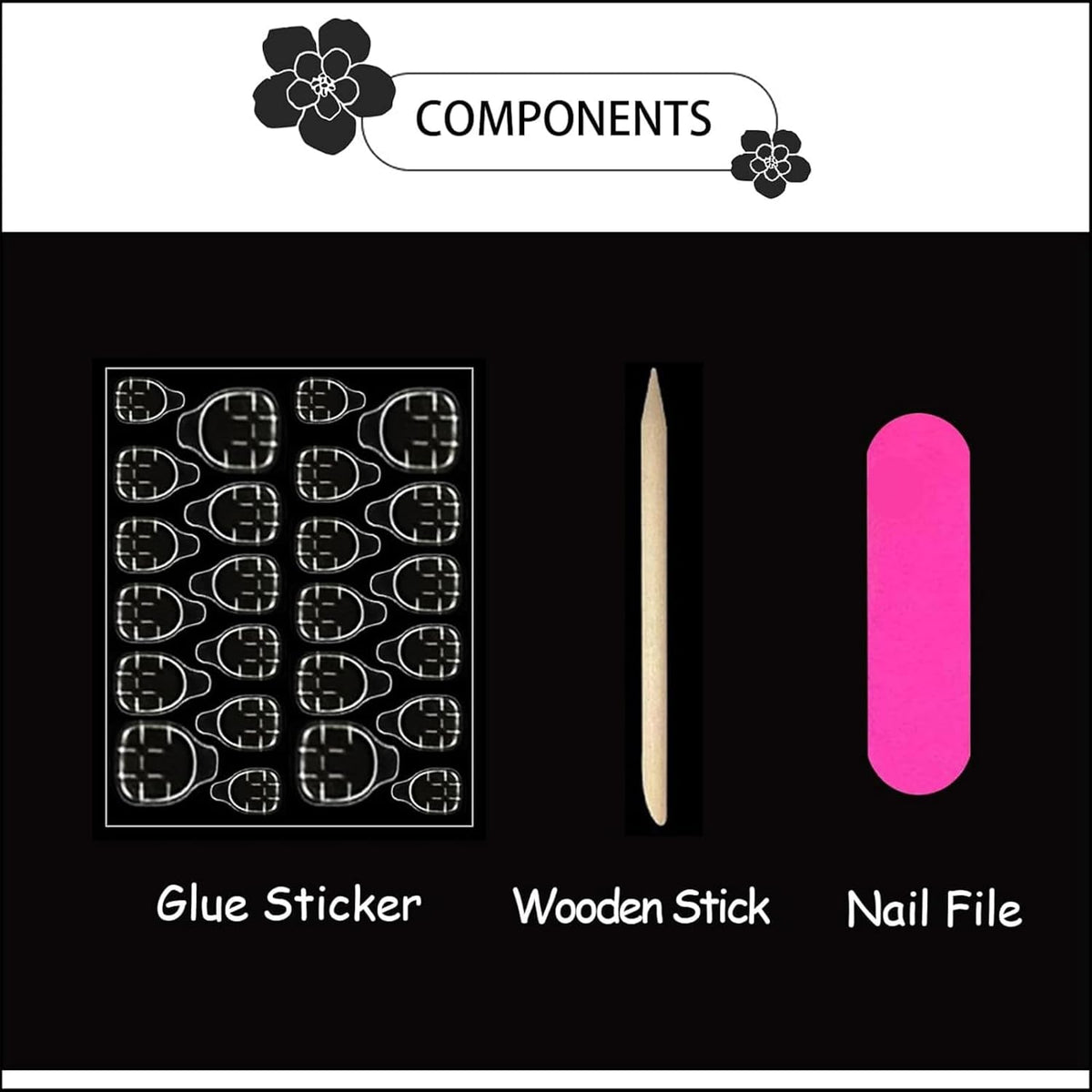 Rhinestone Press on Nails White French Tip Fake Nails with 3D Bow Design Glossy Full Cover Stick on Nail Sparkly Luxury Long Stiletto Nail Press ons for Women, 24Pcs