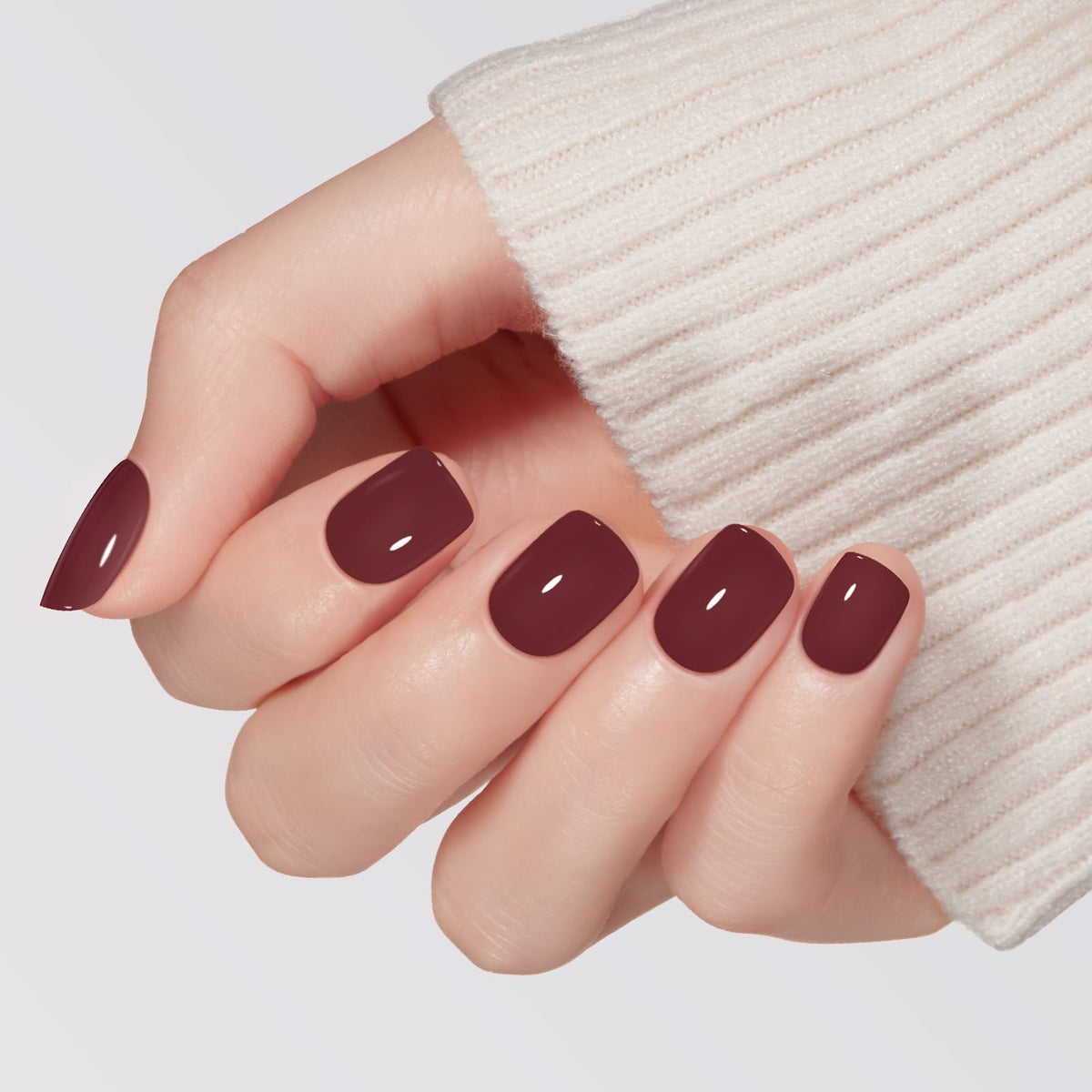 Modelones Extra Short Press on Nails, French Tips Squoval Fake Nails