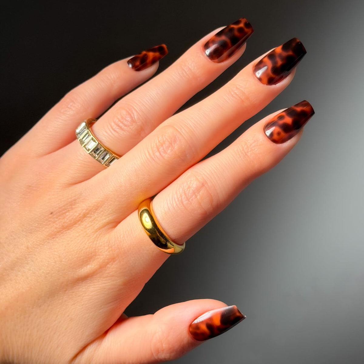 Glamnetic Press On Nails - Medium Coffin, Glossy Fake Nails 30 Pc Full Kit