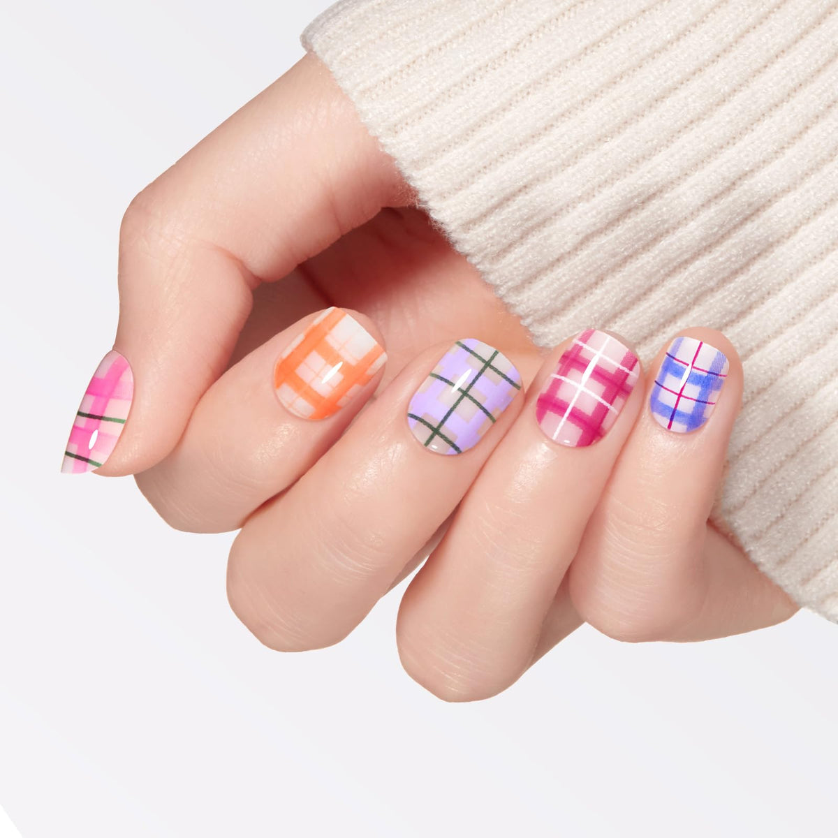 Modelones Extra Short Press on Nails, French Tips Squoval Fake Nails
