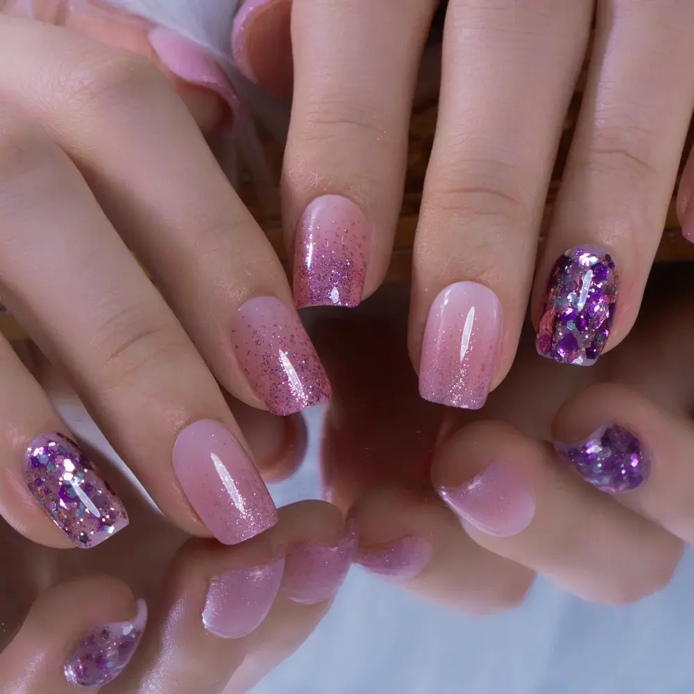 CurvLife Wine Red Press On Nails | 30Pcs | Short Square Fake Nails | Summervibes | Glossy Solid Color Finish | Easy Apply, Comfortable & Durable | Daily, Business & Elegant Nail Art