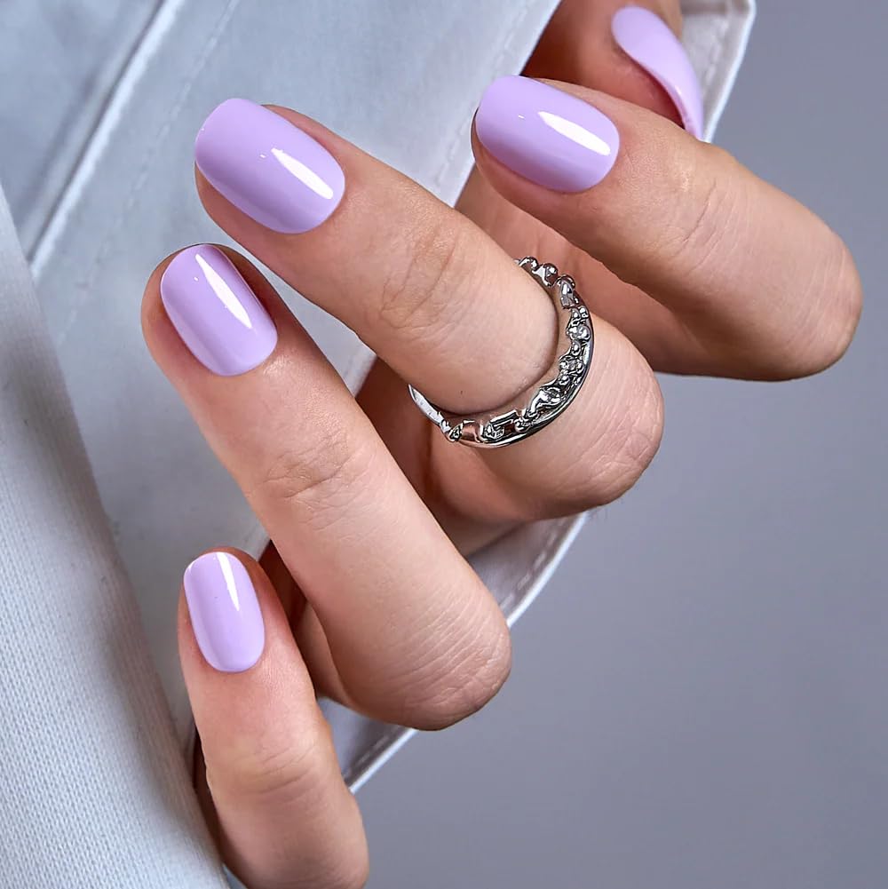 CurvLife Extra Short Oval Press On Nails, Nude Peach Pink, Soft Gel