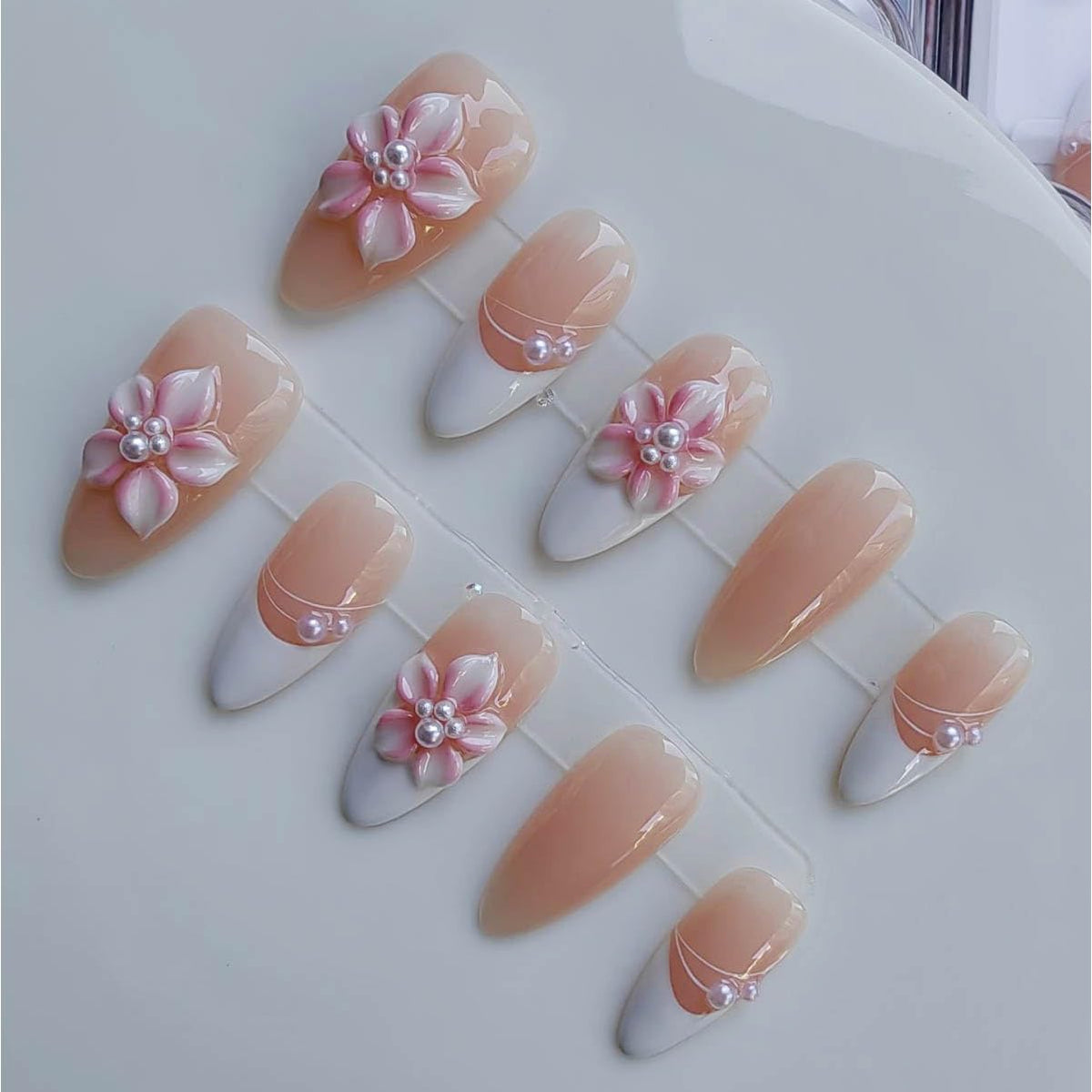 Handmade Press on Nails M Size 10 Pcs