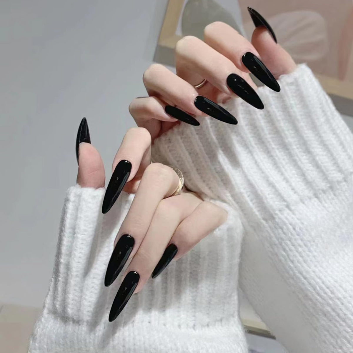 Elevenail Handmade Press on Nails Full Cover Luxurious 3D Crystal False Nails Super Extra Long Stiletto Diamonds Art Decoration Fake Nails Manicure Kit Nail Art Tips Gift for Women Girls Wedding Party
