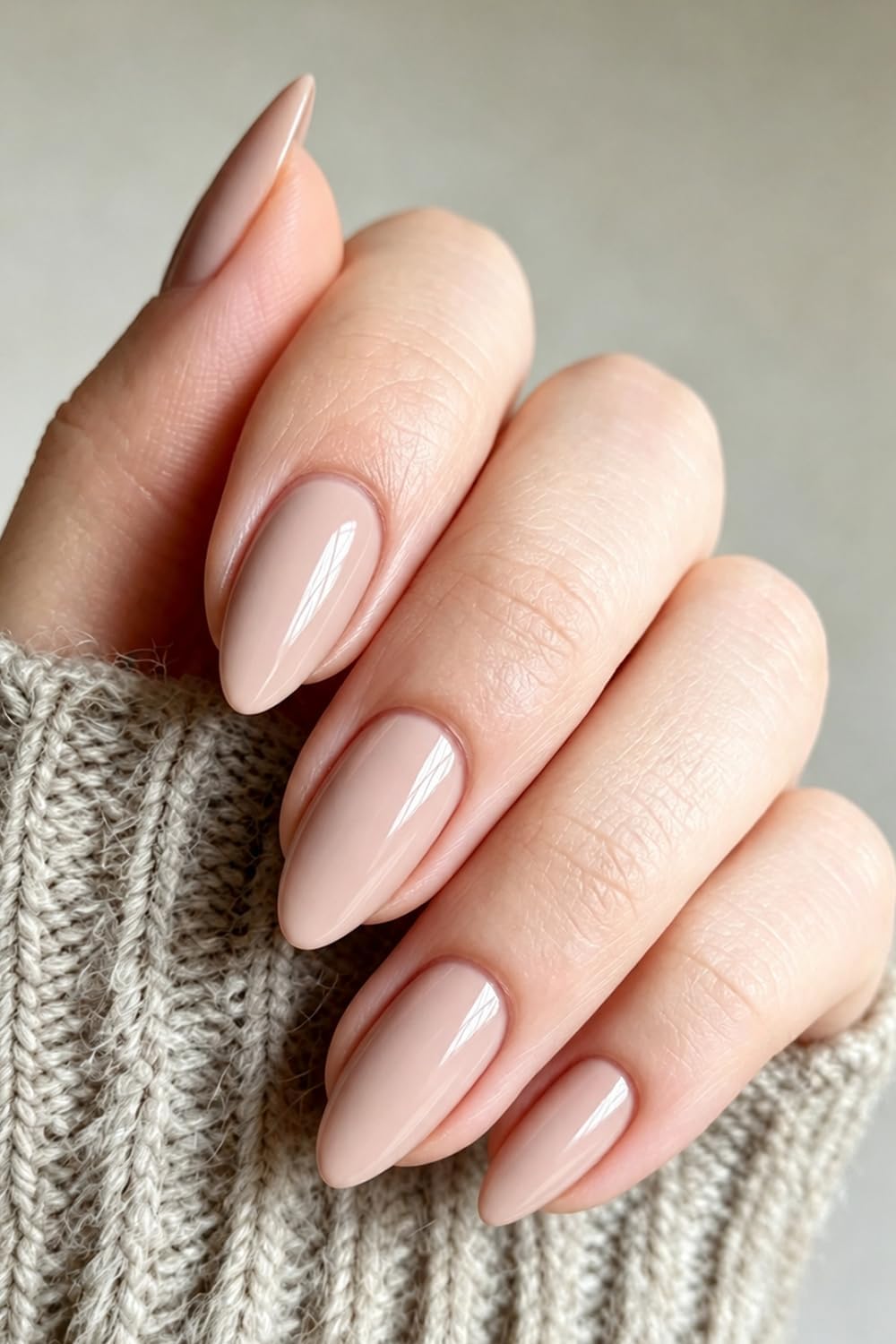 AzureBeauty Short Almond French Tip Press On Nails, Glazed Donut, 32 Pcs