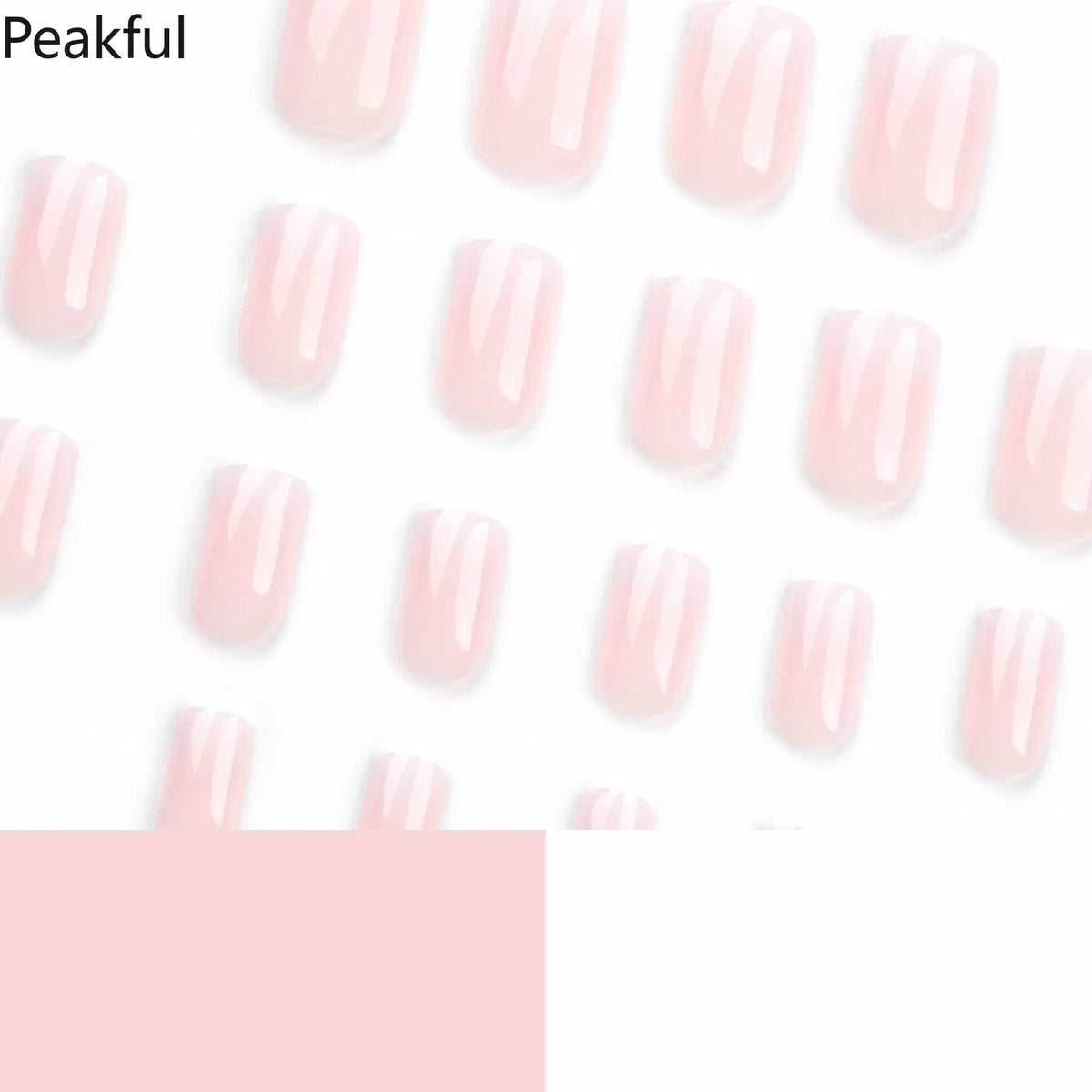 24Pcs Wholesale Classic French Pink White Gradient Press-On Nails, Long Square Glossy Fake Nails with Ombre Finish, Reusable Manicure Set for Women, Perfect for Weddings, Prom & Daily Chic