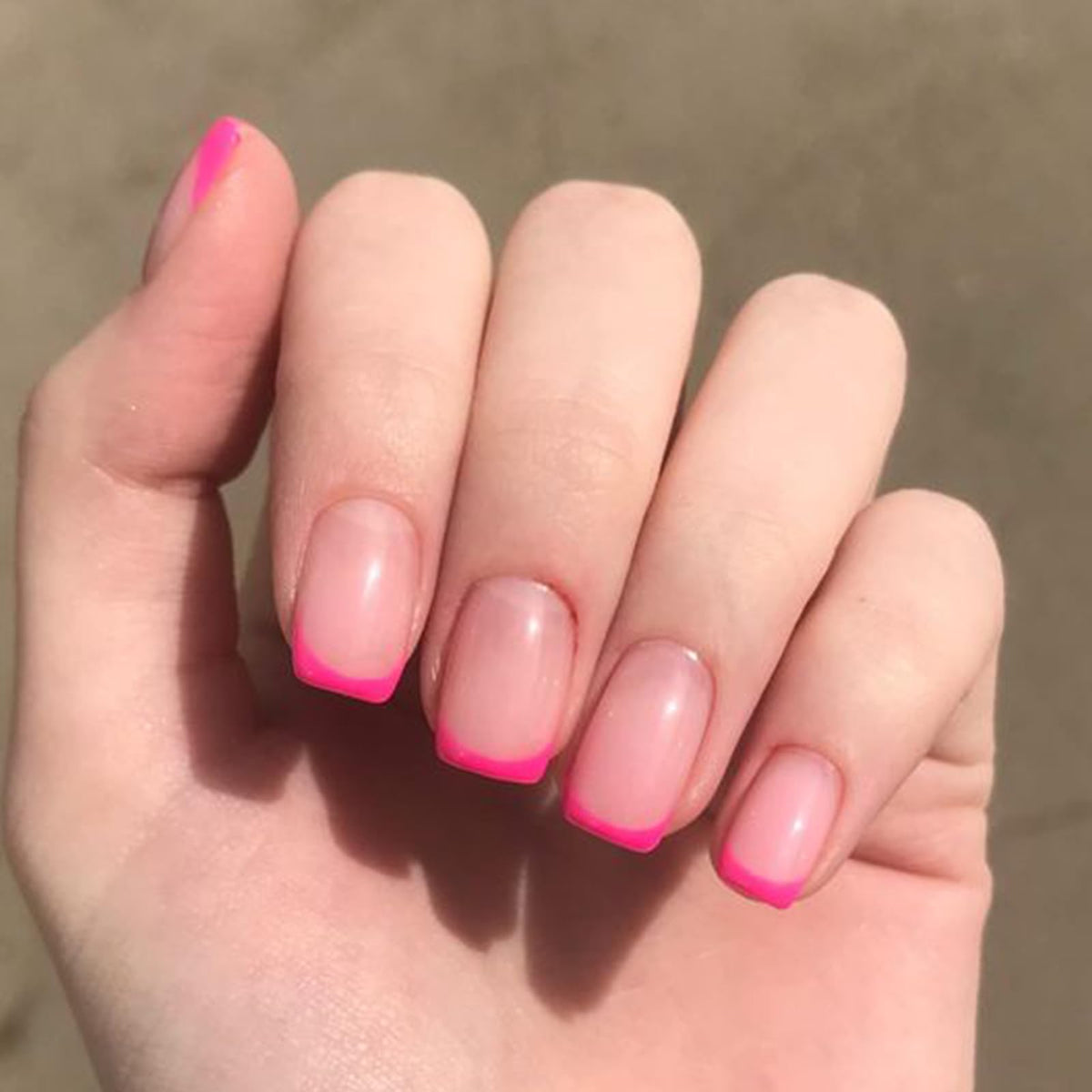Modelones Extra Short Press on Nails, French Tips Squoval Fake Nails