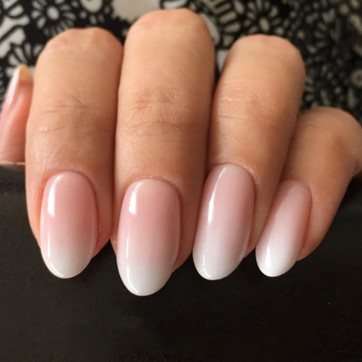 Modelones Extra Short Press on Nails, French Tips Squoval Fake Nails