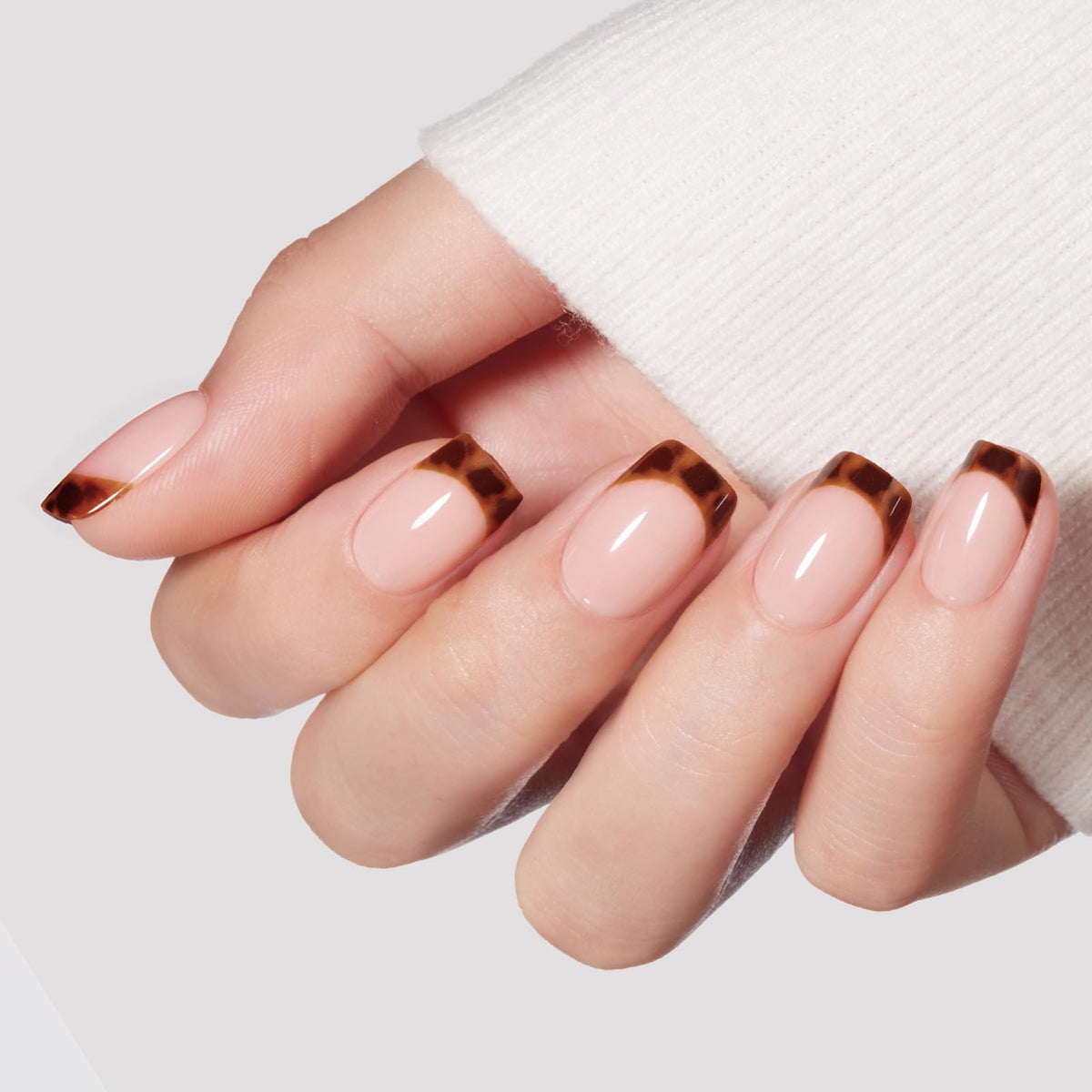 Modelones Burgundy Press on Nails Short Square, Dark Red Fall Fake Nails