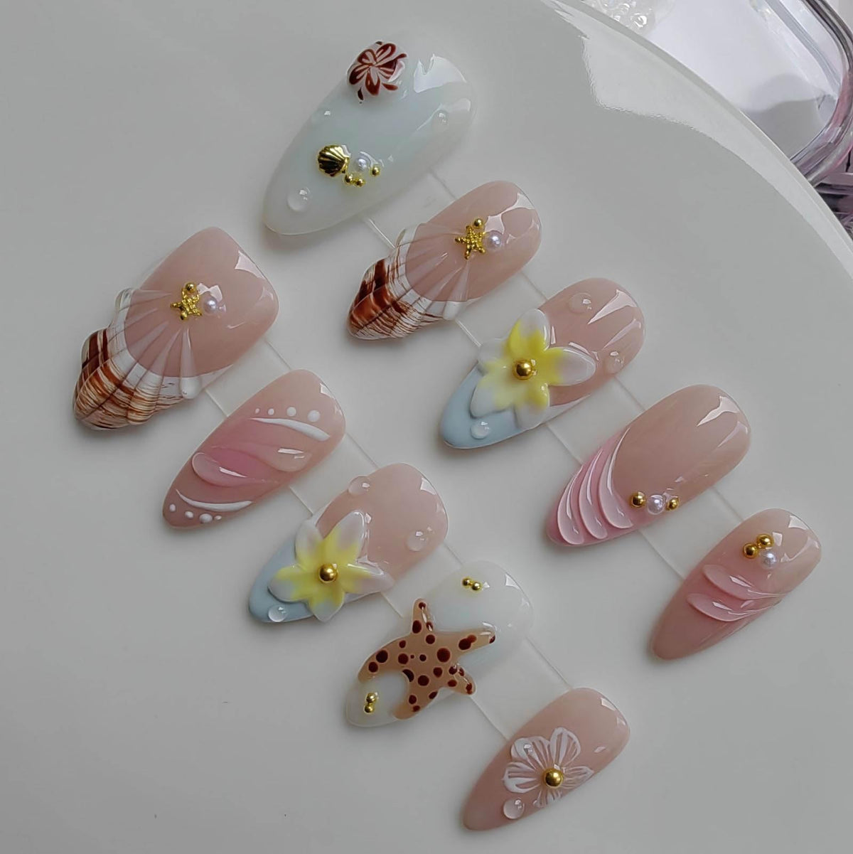 Handmade Press on Nails M Size 10 Pcs