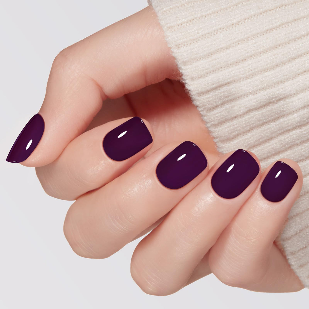 Modelones Extra Short Press on Nails, French Tips Squoval Fake Nails