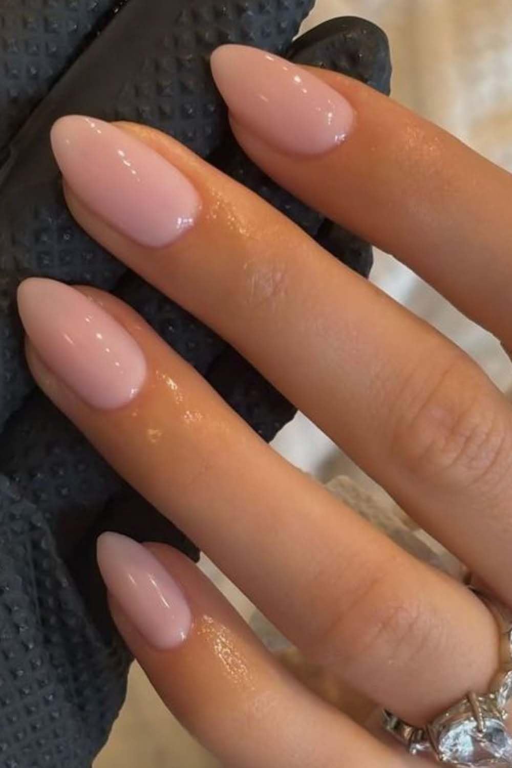 AzureBeauty Short Almond French Tip Press On Nails, Glazed Donut, 32 Pcs