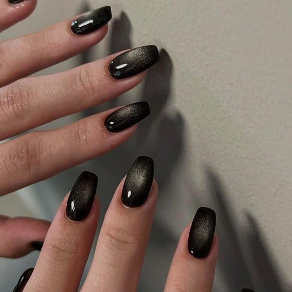 French Tip Press on Nails Almond Medium Fake Nails with Chrome Glitter Designs Nails Press ons Pink Gold Glue on Nails Natural False Nails Glossy Artificial Nails Simple Stick on Nails for Women 24Pcs