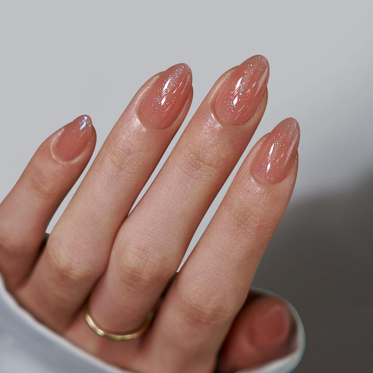 BTArtbox Press On Nails, French Tip Short Square Nails, 32 Pcs Full Kit