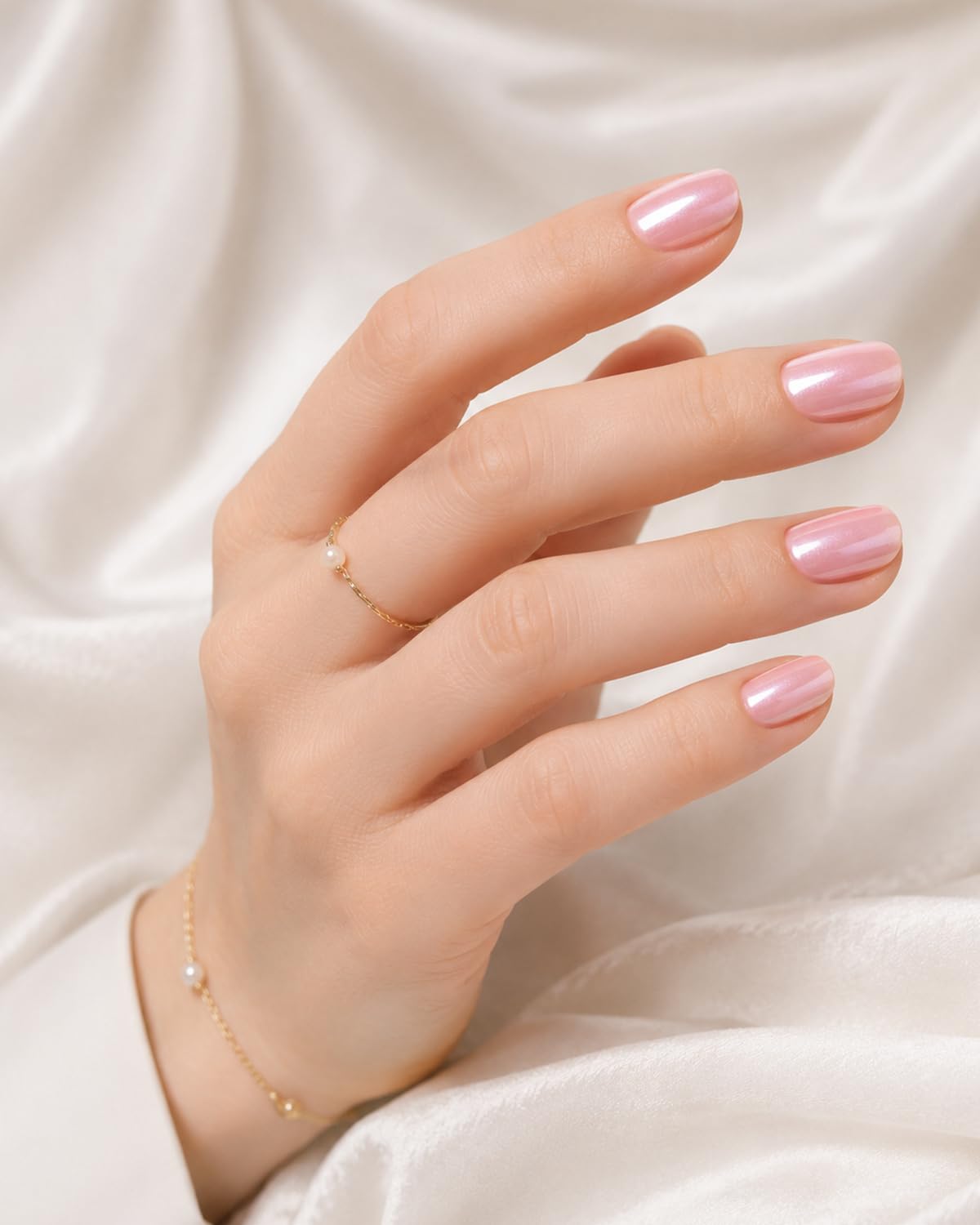 French Tip Press On Nails-Medium Pointed Almond Shape Nails