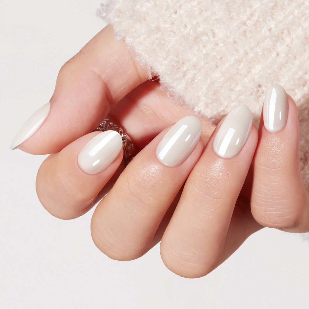 Modelones Extra Short Press on Nails, French Tips Squoval Fake Nails