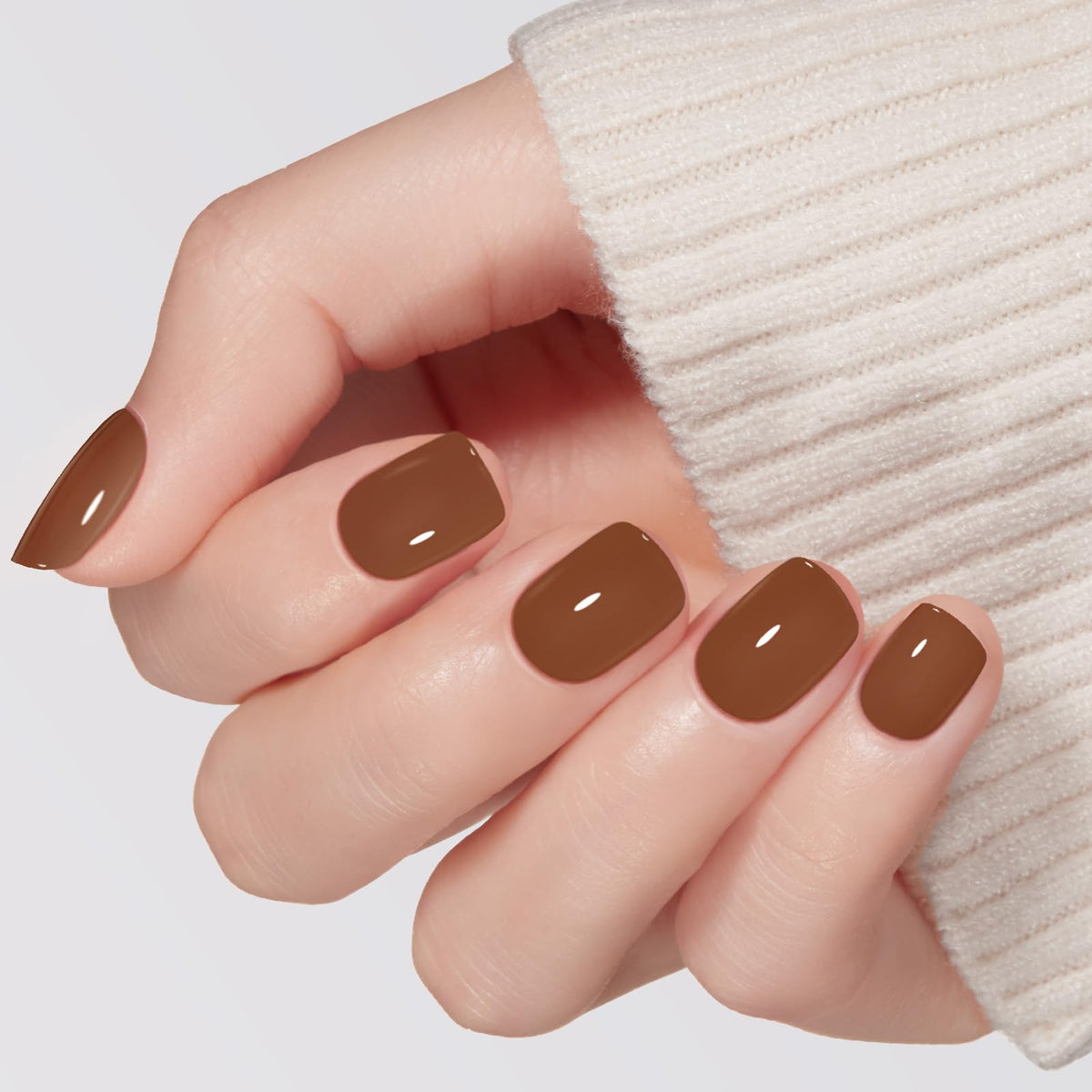 Modelones Extra Short Press on Nails, French Tips Squoval Fake Nails