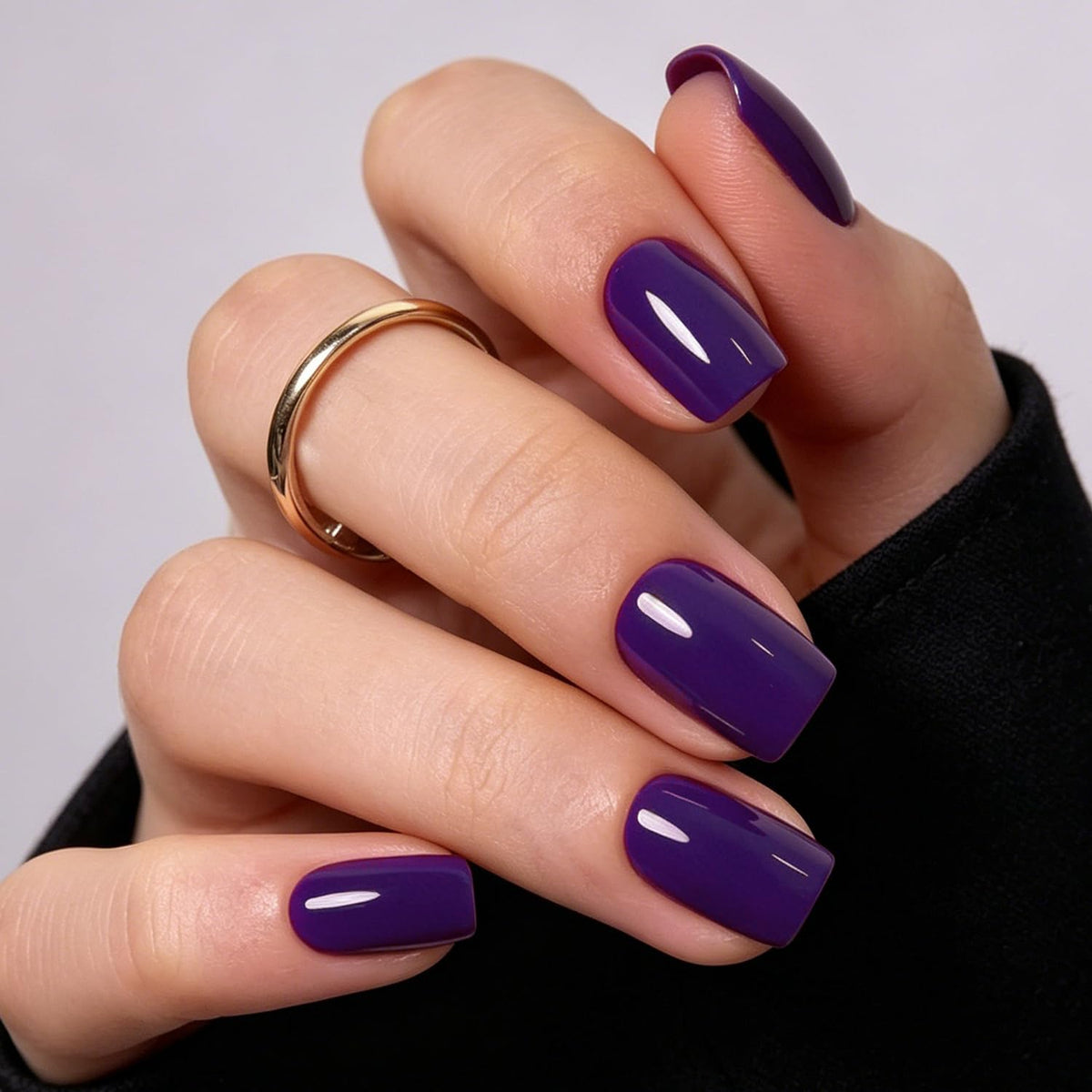 Modelones Burgundy Press on Nails Short Square, Dark Red Fall Fake Nails