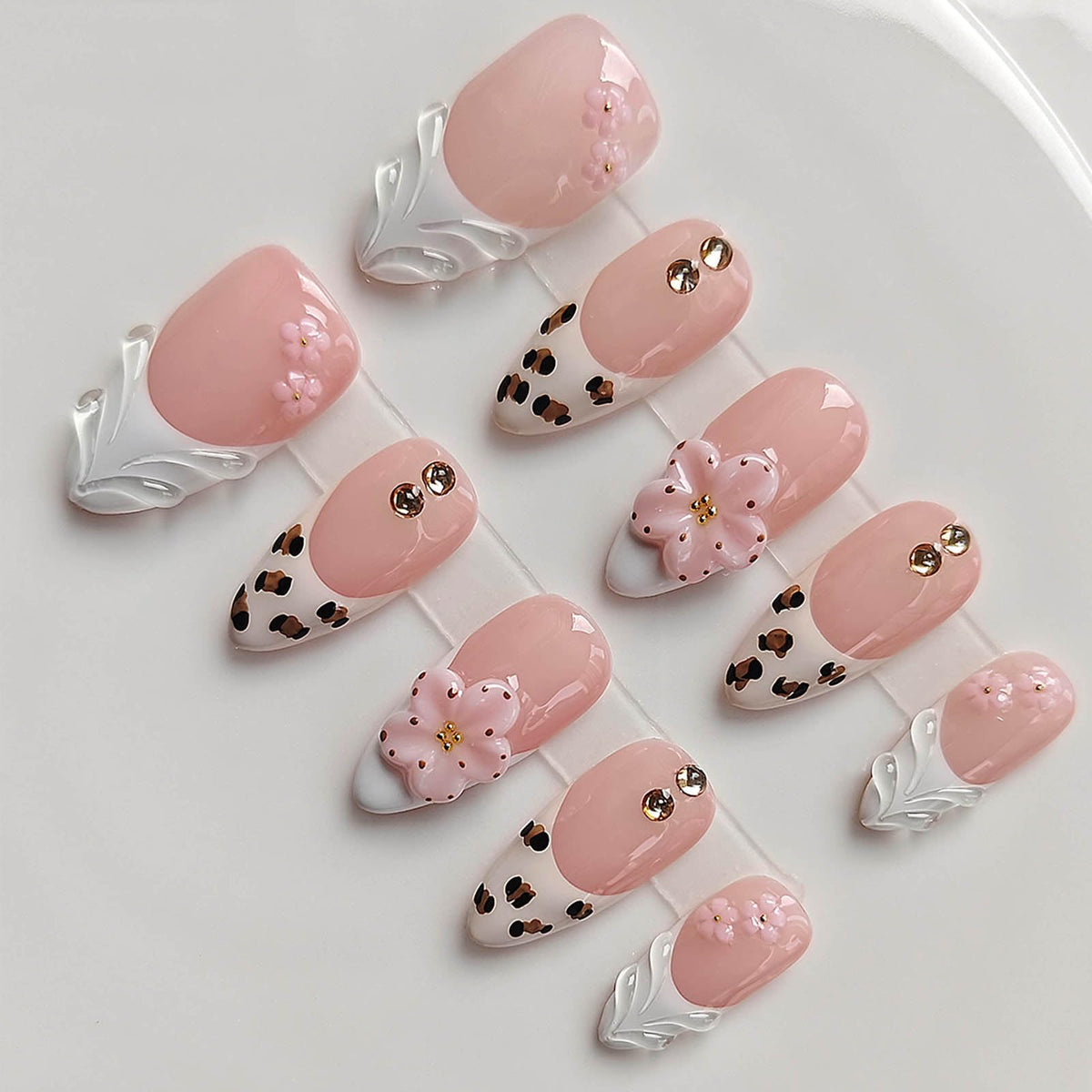 Handmade Press on Nails M Size 10 Pcs