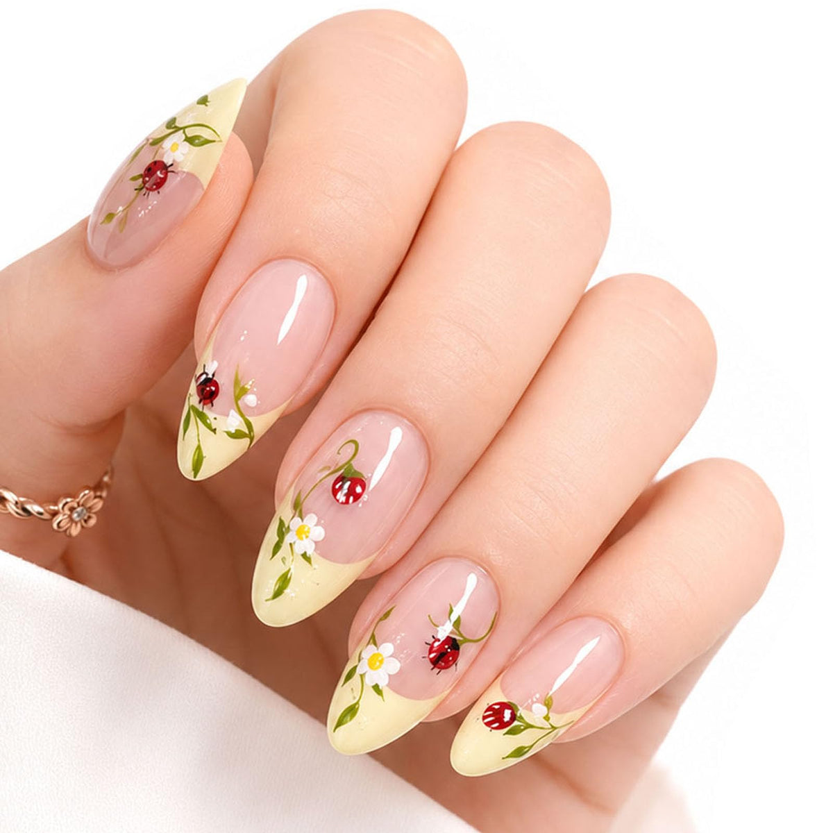 Press On Nails Short Square, Nude Pink Silver Glitter White French Tip Glossy Fake Nails, Full Cover Acrylic Gel False Artificial Nails for Bridal Wedding Daily Office Date Party Wear