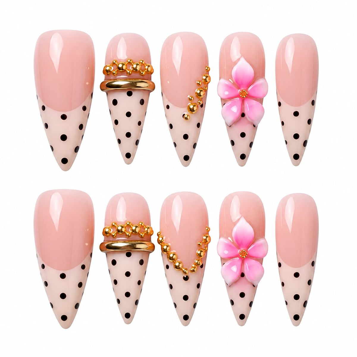 Luxury Long Stiletto Press on Nails Handmade Acrylic False Nails