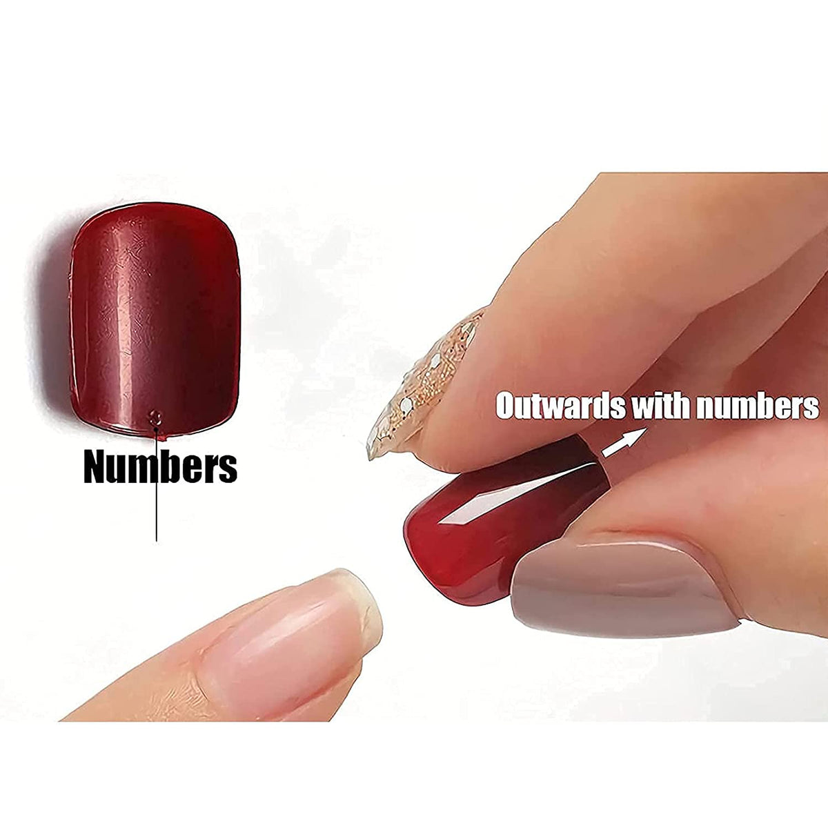 MISUD Press on Nails - Long Square Glue on Nails with White Bridal, Acrylic Wedding Bride Design 24 pcs
