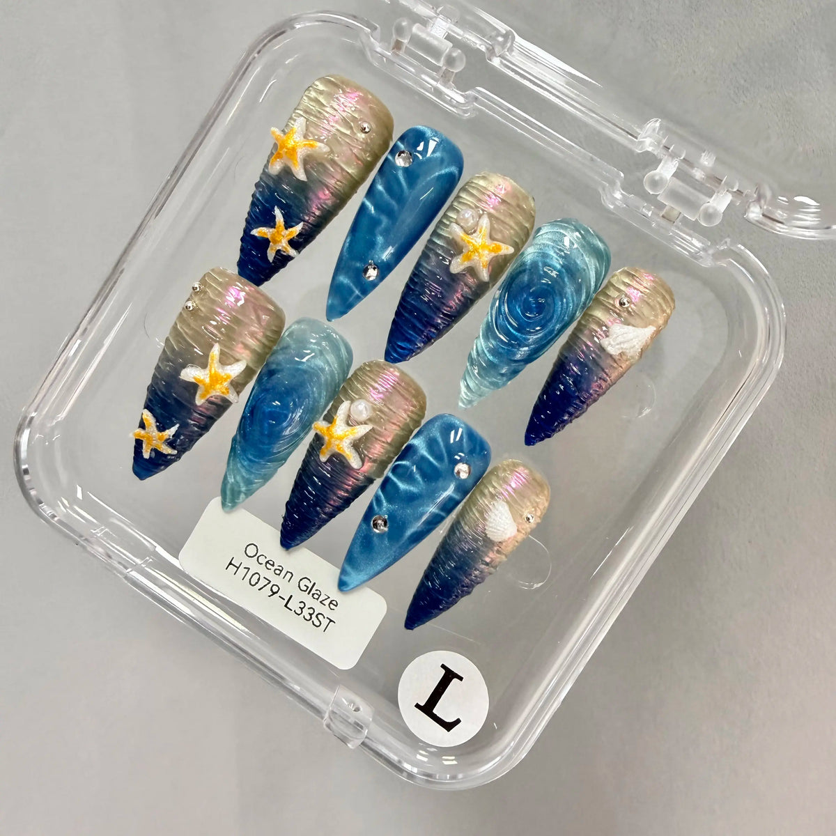 Promake 2026 Summer Handmade Press-On Nails Collection, 100% Luxury Easy Apply Set with Art Designs & Care Tools, Beach Ready Unique Look Sizes S-L, Salon-Quality at Home, Ready to Gift,sohochic