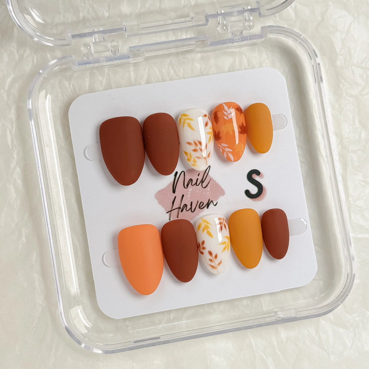 NailHaven| Short Almond Continued Collection - 10 Pcs Handmade Press-On Nails| Cute Acrylic Nails, High Quality Reusable