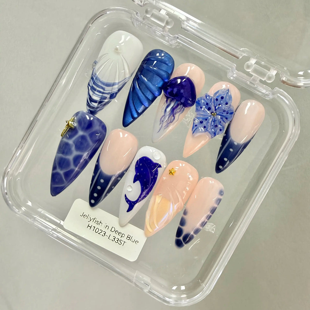 Promake 2026 Summer Handmade Press-On Nails Collection, 100% Luxury Easy Apply Set with Art Designs & Care Tools, Beach Ready Unique Look Sizes S-L, Salon-Quality at Home, Ready to Gift,sohochic