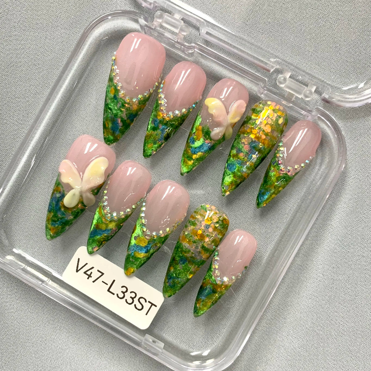 Promake 2026 Summer Handmade Press-On Nails Collection, 100% Luxury Easy Apply Set with Art Designs & Care Tools, Beach Ready Unique Look Sizes S-L, Salon-Quality at Home, Ready to Gift,sohochic