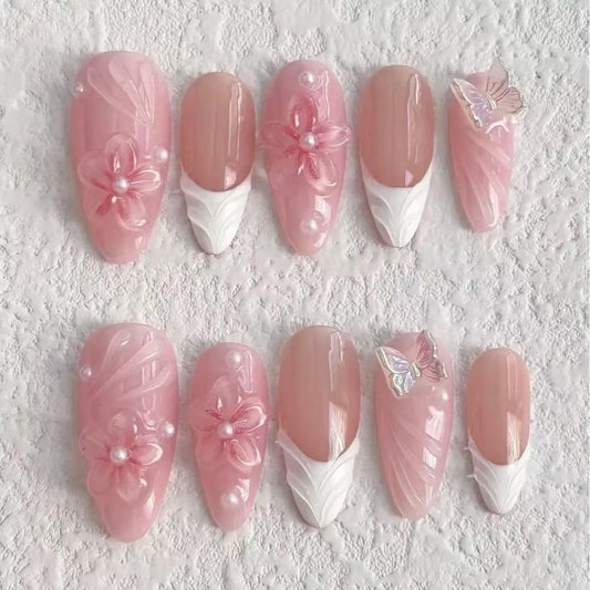 20sets handmade press-on nails selectable size and length random style--jojo