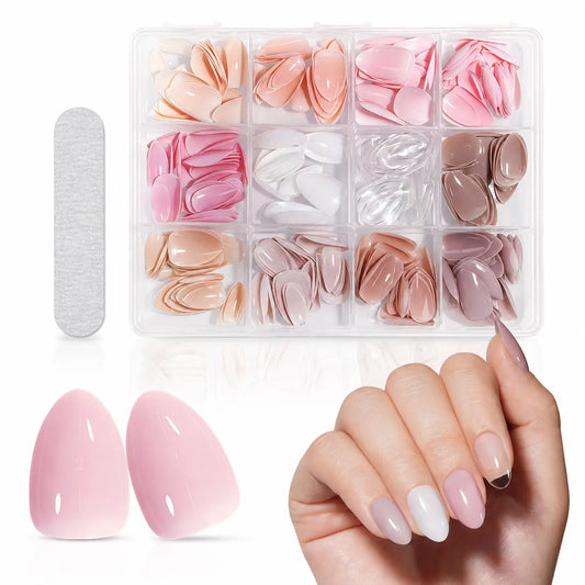 AILLSA Mixed Colors Press On Nails Set, Soft Gel Nail Tips with Built-in Apex, Natural Fit Full Cover Nails, DIY Nail Art with Clear Tips Included Summervibes TikTokShopBackToSchool sohochic, Beauty Products, Back To School Nails