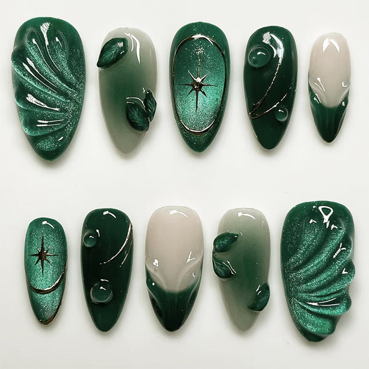24pcs White French Tip Press on Nails Medium Almond Fake Nails with 3D Bow Acrylic Nails Design Gold Line Stick on Nails French False Nails Kit Full Cover Glue on Nails for Women Nail Decoration
