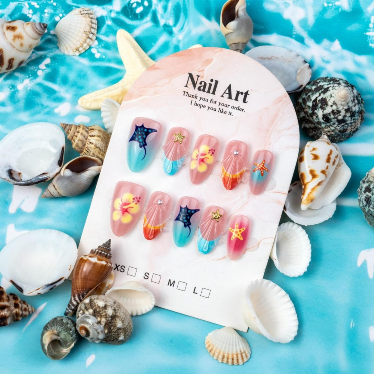 Medium Almond Pink 3D Twist French Tips Rhinestone Press On Nails