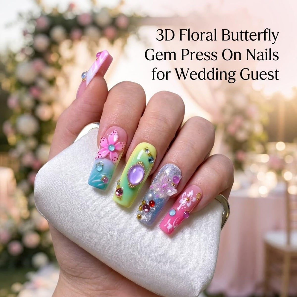 xl Square Handmade Press on Nails Long Luxury Acrylic Fake Nails